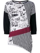I'm Isola Marras - Patterned Asymmetric Jumper - Women - Cotton - L, Black, Cotton