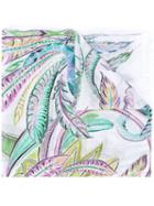 Roberto Cavalli - Leaf Print Scarf - Women - Modal - One Size, White, Modal