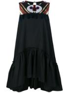 Katya Dobryakova Embroidered Flared Dress - Black