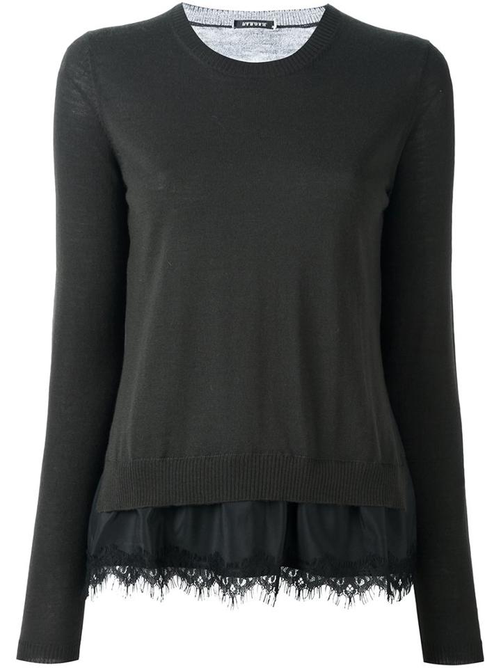 P.a.r.o.s.h. 'lizzy' Layered Effect Top, Women's, Size: Medium, Green, Silk/polyamide/spandex/elastane/wool