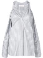 Dion Lee Cold-shoulder Striped Shirt - Grey