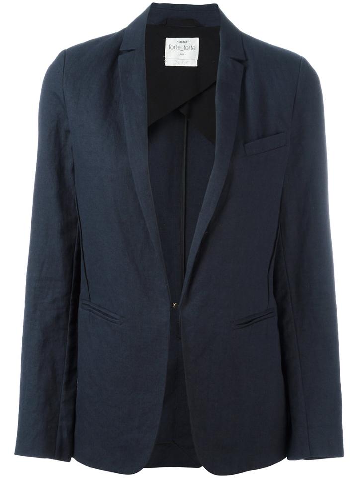 Forte Forte Fitted Blazer, Women's, Size: 2, Blue, Cotton/linen/flax