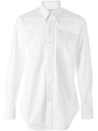 Thom Browne Logo Patch Shirt, Men's, Size: 2, White, Cotton