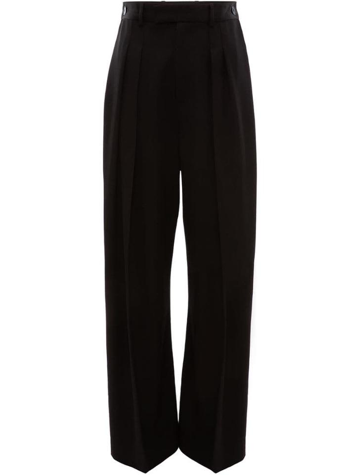 Jw Anderson High Waisted Wide Leg Trousers - Black