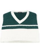Raf Simons Cropped Knit Gilet, Men's, Green, Virgin Wool