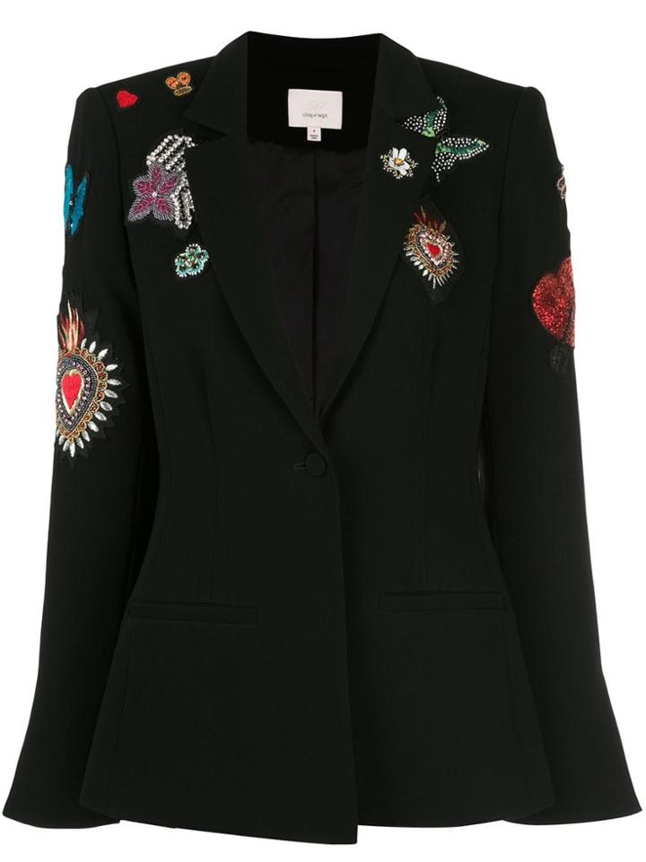 Cinq A Sept Embroidered Blazer - Black