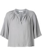 Alberta Ferretti Ruffle Buttoned Blouse - White