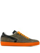 Leather Crown Two Tone Low Top Sneakers - Green