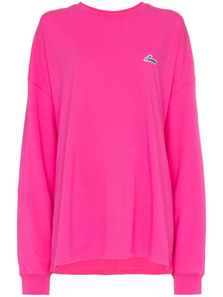 We11done Well Done Patch Oversized Cotton Jersey Sweatshirt - Pink