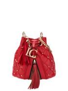 La Carrie Diamond Quilt Bucket Bag - Red