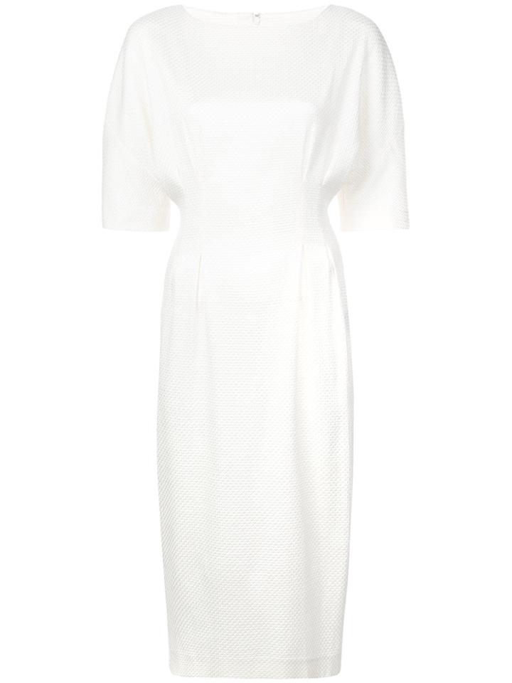 Sally Lapointe Waist Gathered Midi Dress - White