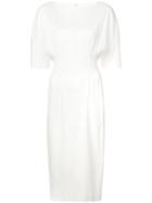 Sally Lapointe Waist Gathered Midi Dress - White