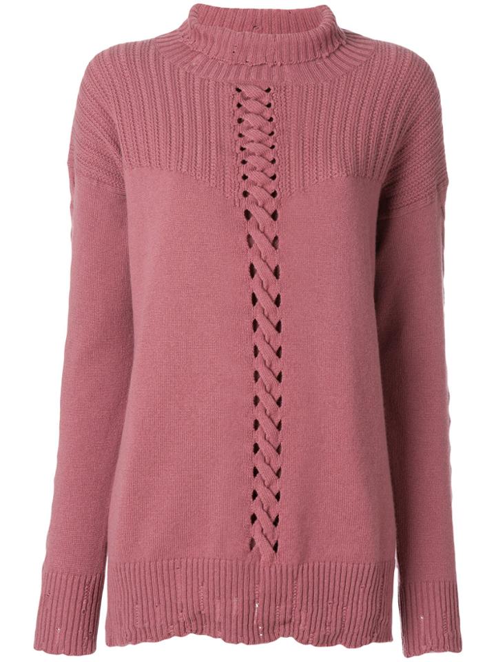 Barrie Twisted Tales Turtleneck Jumper - Pink & Purple