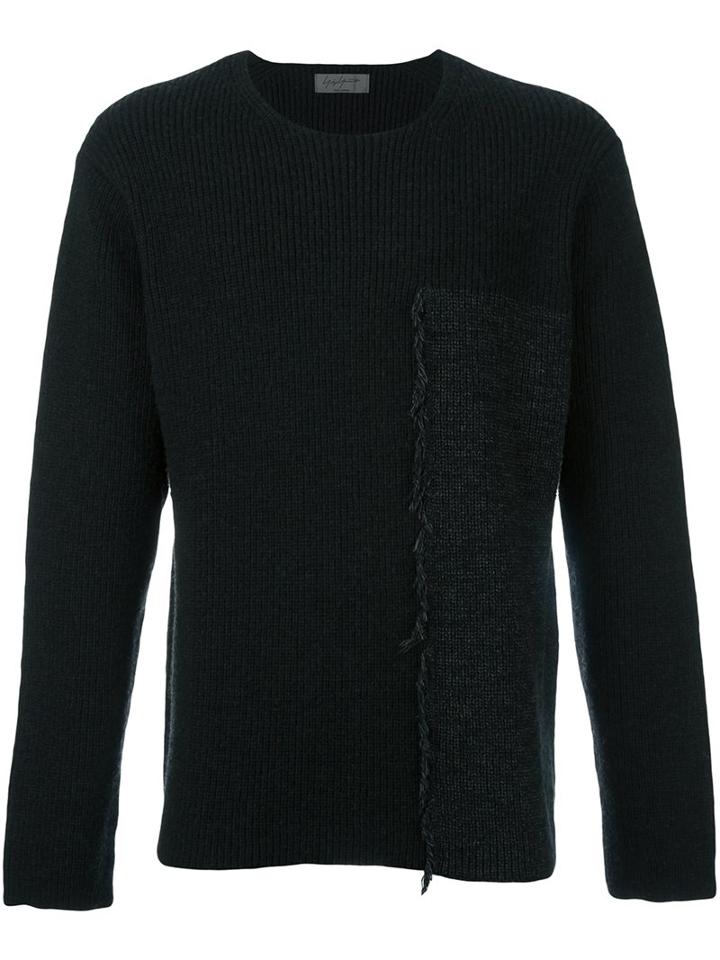 Yohji Yamamoto Frayed Sweater, Men's, Size: 3, Black, Cotton/linen/flax/acrylic/wool
