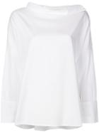 Stefano Mortari Asymmetric Shoulder Button Shirt - White