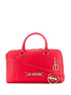 Love Moschino Logo Plaque Tote Bag - Red