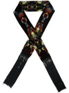 Roberto Cavalli Jewel Print Velvet Scarf, Women's, Black, Viscose/acetate/silk