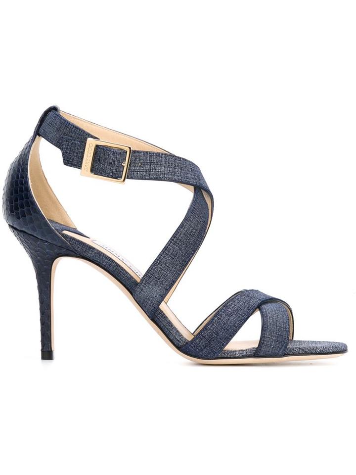 Jimmy Choo Louise Sandals, Women's, Size: 36, Blue, Leather