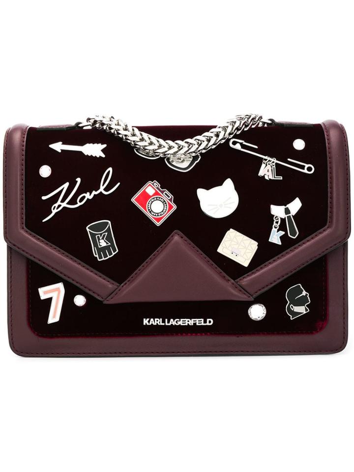 Karl Lagerfeld K/klassik Pins Tote Bag - Red