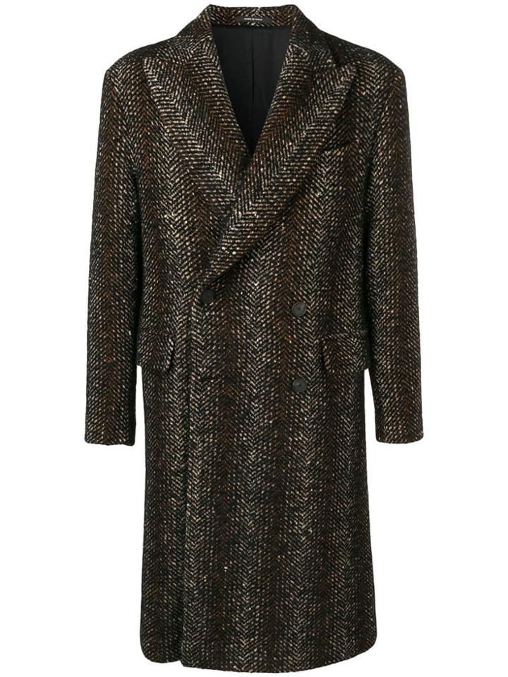 Tagliatore Double Breasted Mid Coat - Brown