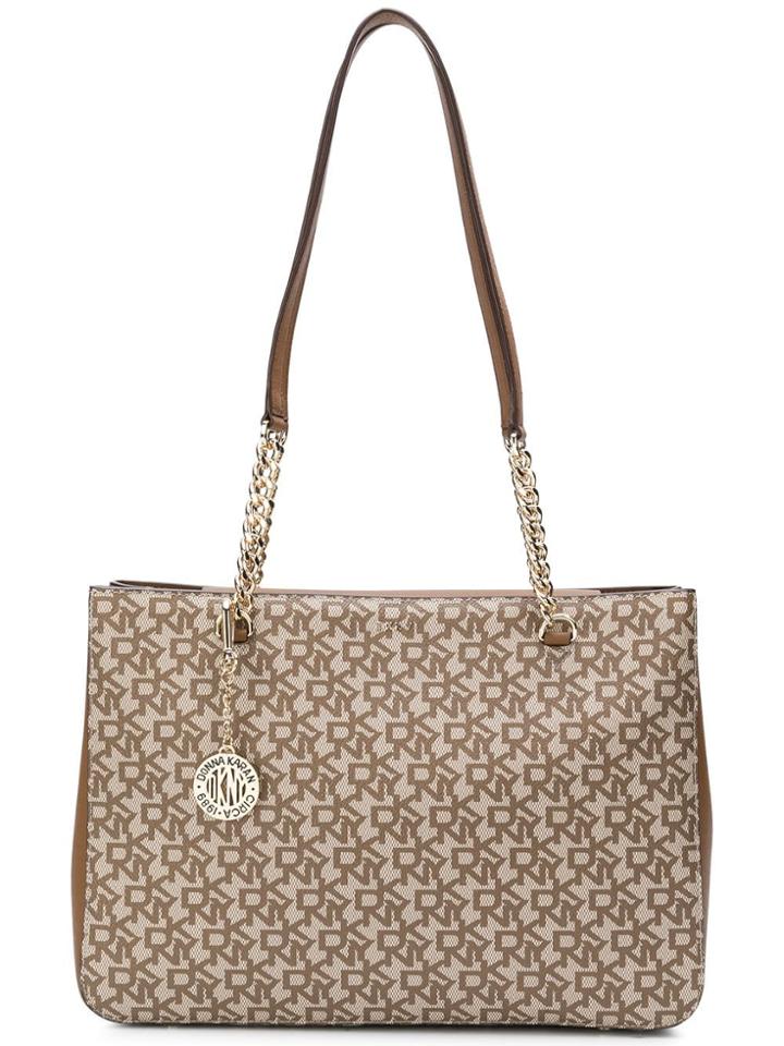 Dkny Logo Print Tote Bag - Brown