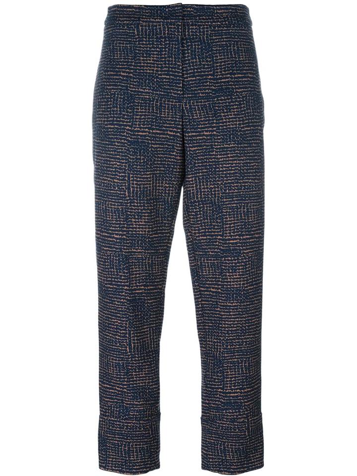 Odeeh Slim-fit Cropped Trousers, Women's, Size: 36, Cotton/polyester