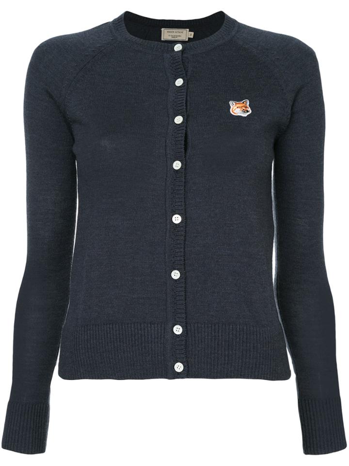 Maison Kitsuné Logo Patch Cardigan - Blue