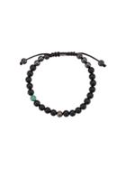Shamballa Jewels 18kt Black Gold Emerald And Onyx Beaded Bracelet