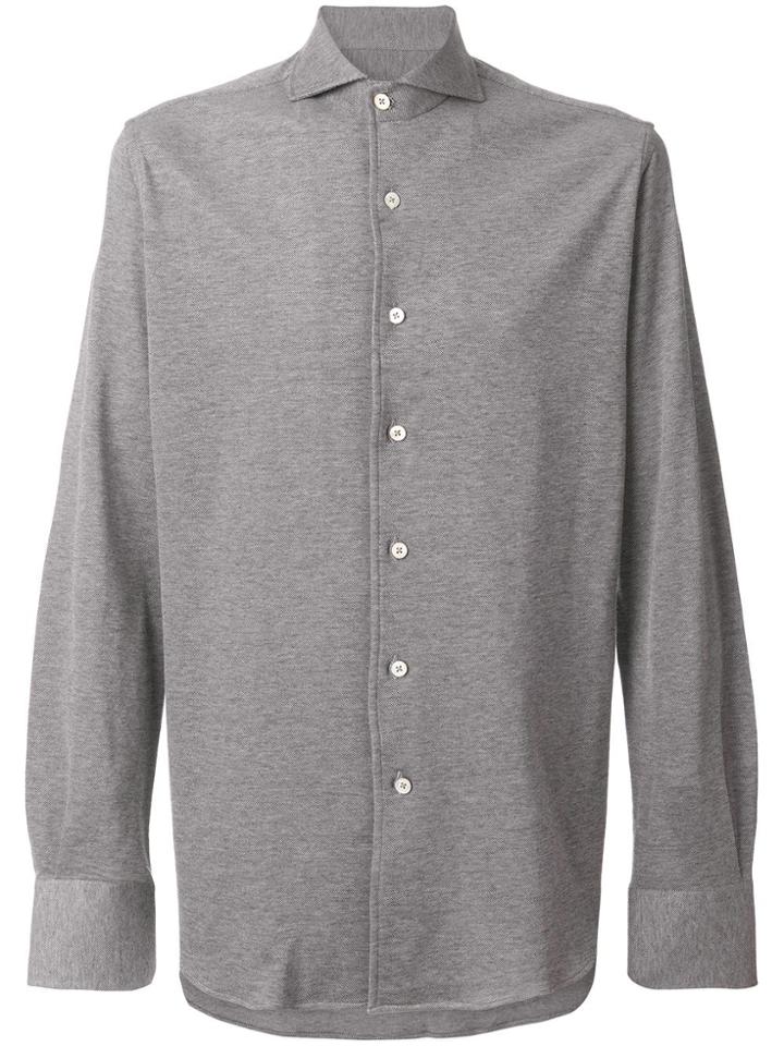 Canali Button-down Fitted Shirt - Grey