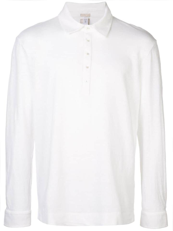 Massimo Alba Long Sleeve Polo Shirt - White