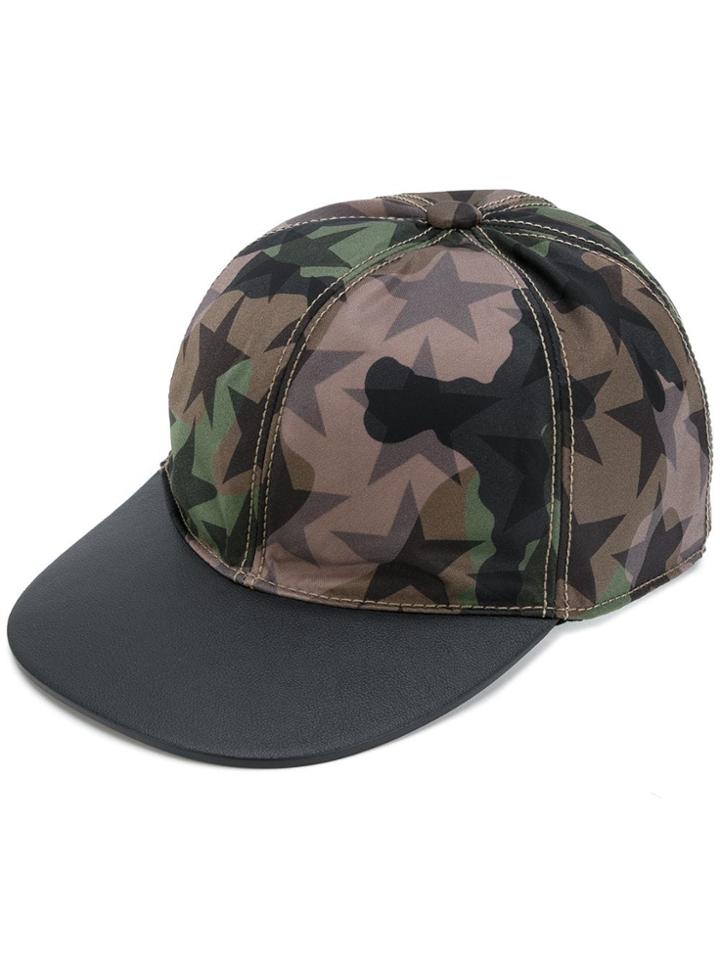 Valentino Camouflage Star Print Cap - Brown