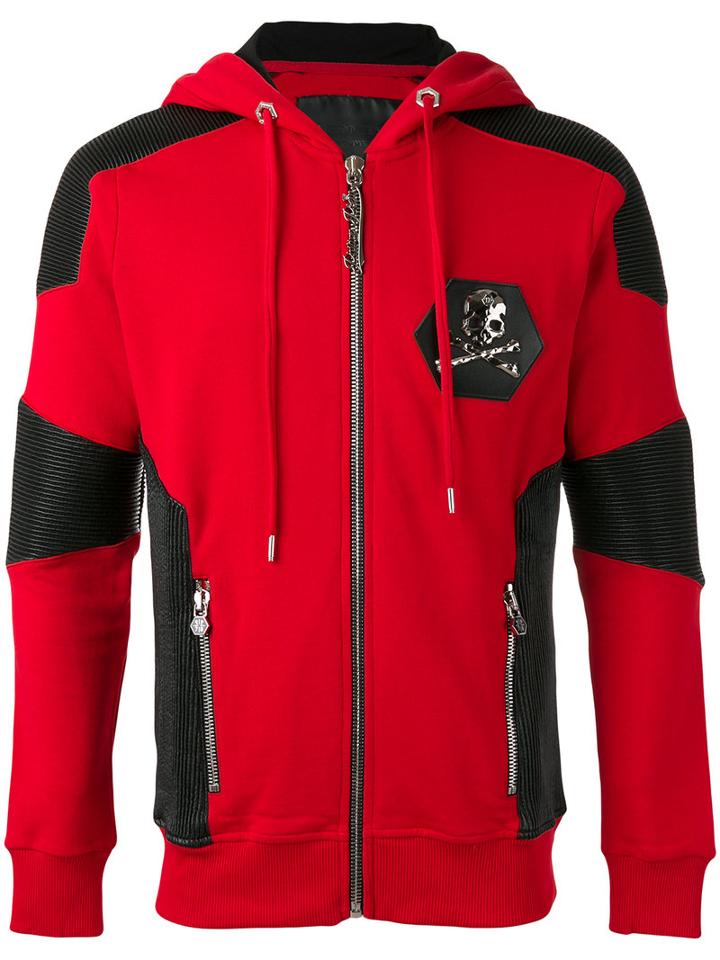 Philipp Plein Native Hoodie, Men's, Size: Small, Red, Cotton/polyurethane/polyester