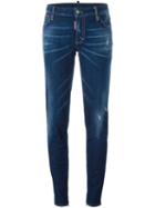 Dsquared2 'medium Waist Skinny' Jeans, Women's, Size: 38, Blue, Cotton/spandex/elastane/polyester/calf Leather