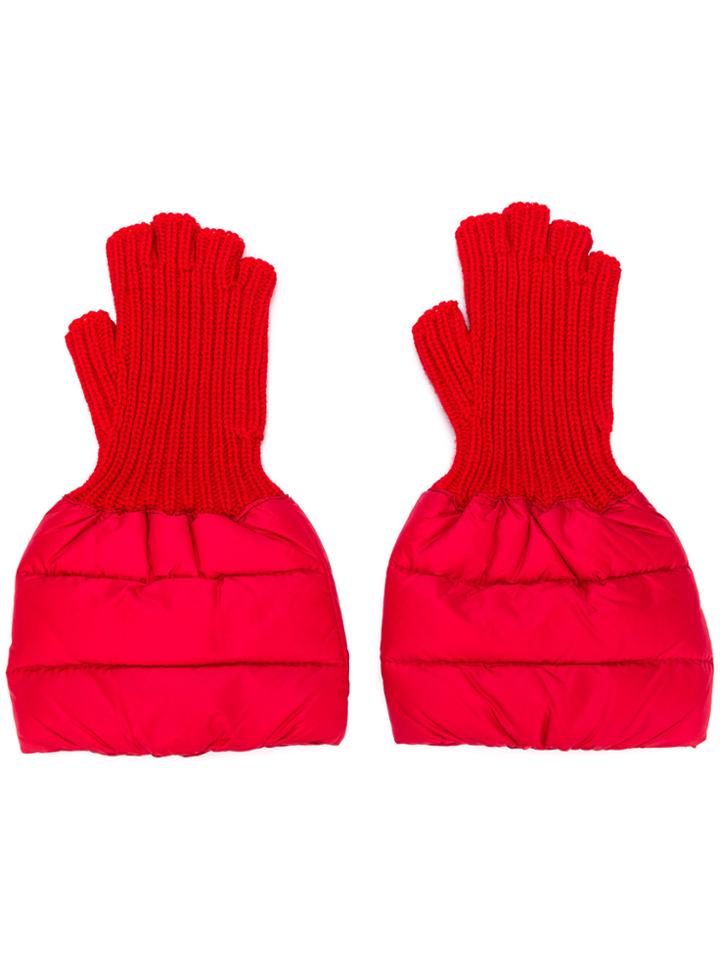 Moncler Fingerless Gloves - Red