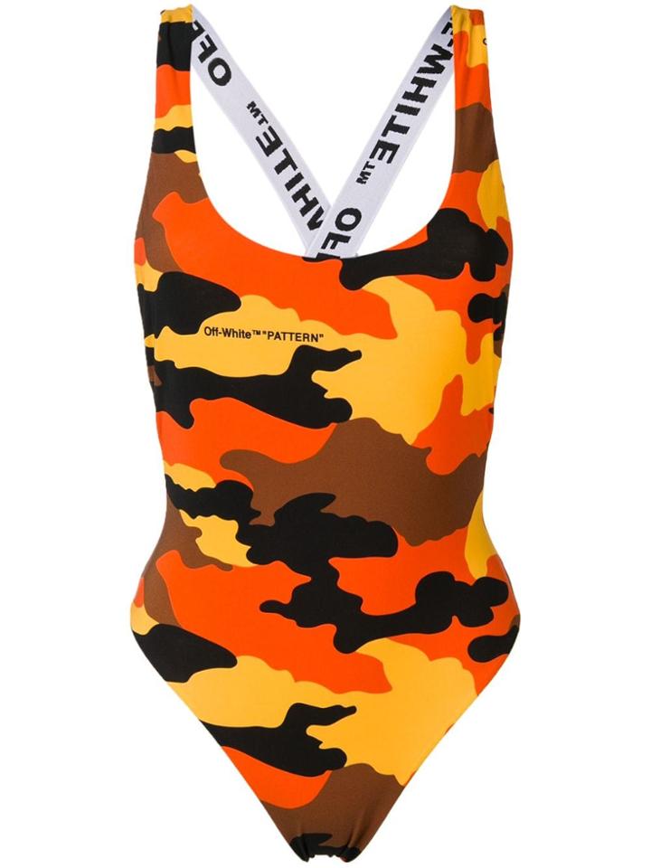 Off-white Reversible Camouflage Print Bodysuit - Orange