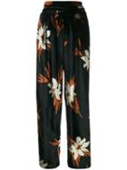 A.n.g.e.l.o. Vintage Cult 1970's Plush Effect Floral Trousers - Black