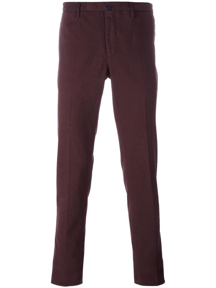 Incotex Chino Trousers, Men's, Size: 54, Red, Cotton/spandex/elastane