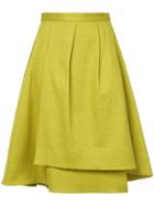 Estnation Layered High-waisted Skirt - Yellow & Orange