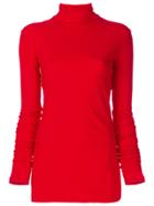 Helmut Lang Fitted Turtleneck Top - Red