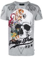 Philipp Plein 'animals Skull' T-shirt, Men's, Size: Large, Grey, Cotton