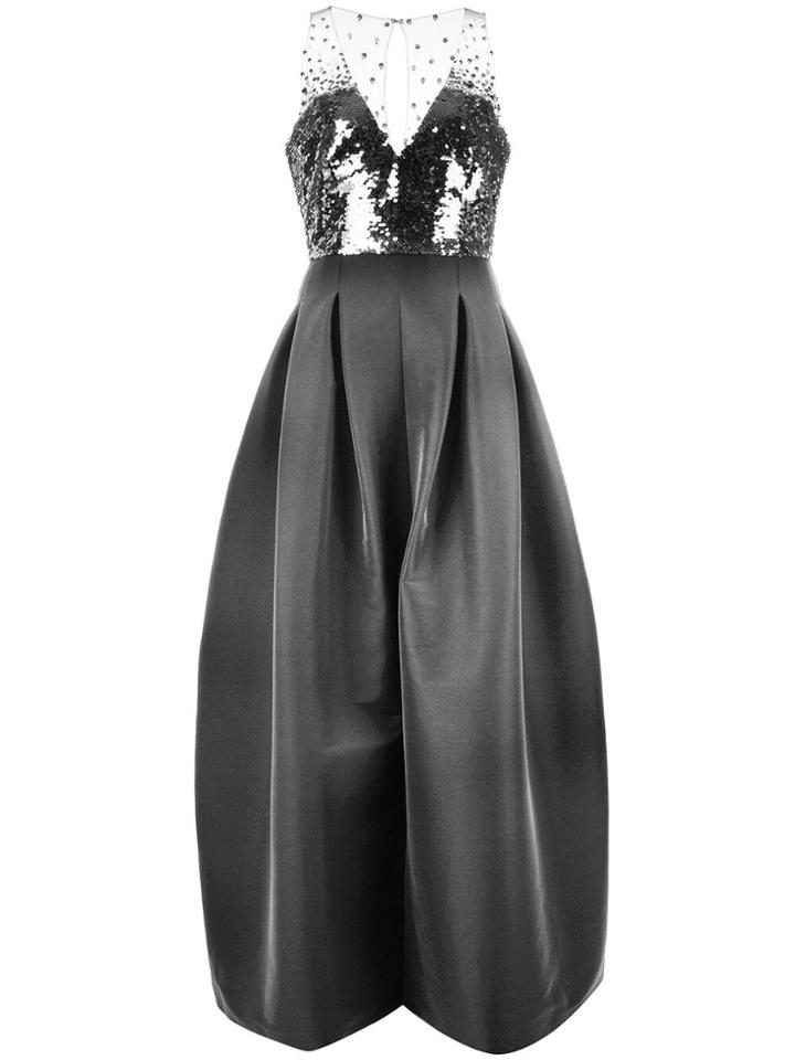 Sachin & Babi Sequinned Panel Gown - Grey