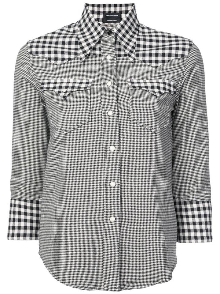 R13 Gingham And Houndstooth Shirt - Black