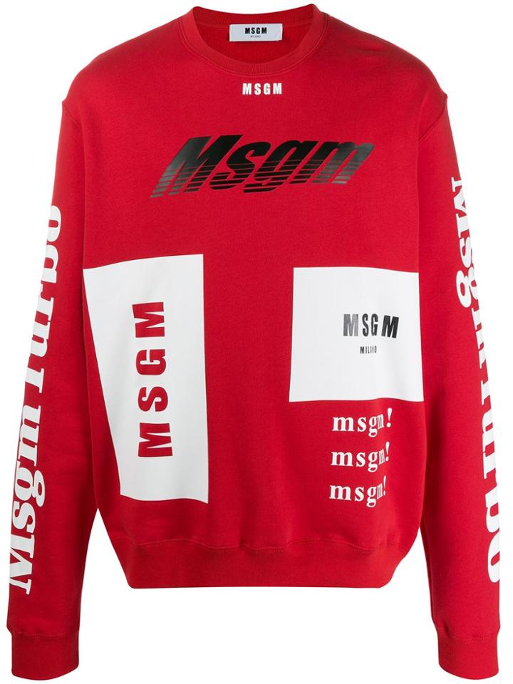 Msgm Turbo Logo Sweatshirt - Red