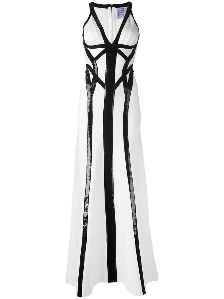 Hervé Léger Katara Gown, Women's, Size: Medium, White, Nylon/spandex/elastane/rayon