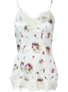 Dondup Flower Print Top, Women's, Size: 40, White, Silk/cotton/polyamide/spandex/elastane