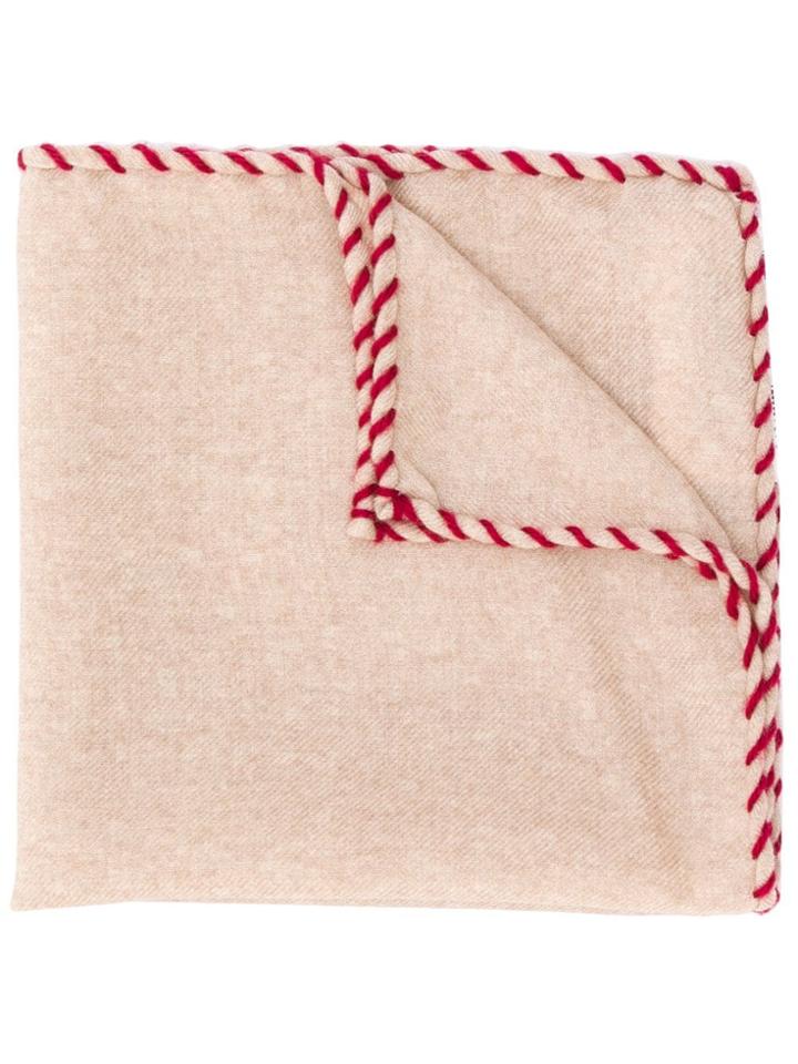 Brunello Cucinelli Scarf With Stitch Detail - Neutrals