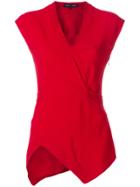 Proenza Schouler Asymmetric Tie Detail Top - Red