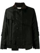Miharayasuhiro Patchwork Field Jacket, Men's, Size: 46, Black, Cotton/polyester