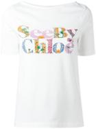 See By Chloé - Logo Print T-shirt - Women - Cotton - L, Women's, White, Cotton