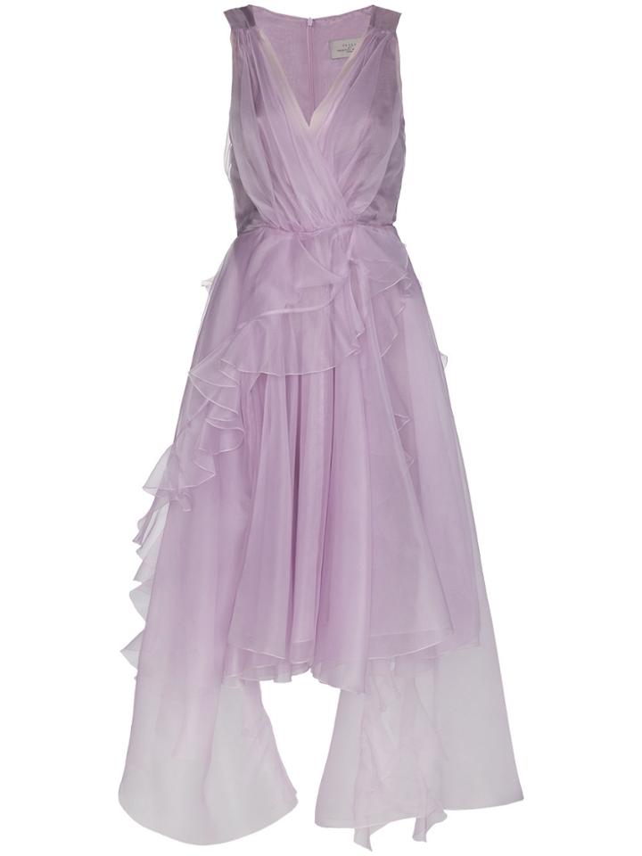 Preen By Thornton Bregazzi Ruffle Dress With Full Skirt - Pink &